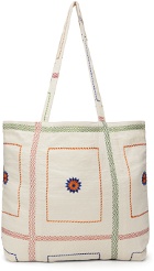 Glass Cypress Off-White Quilted Tote