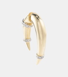 Rainbow K Horn 14kt yellow and white gold single earring with diamonds