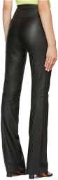 Helmut Lang Black Leather Bootcut Trousers