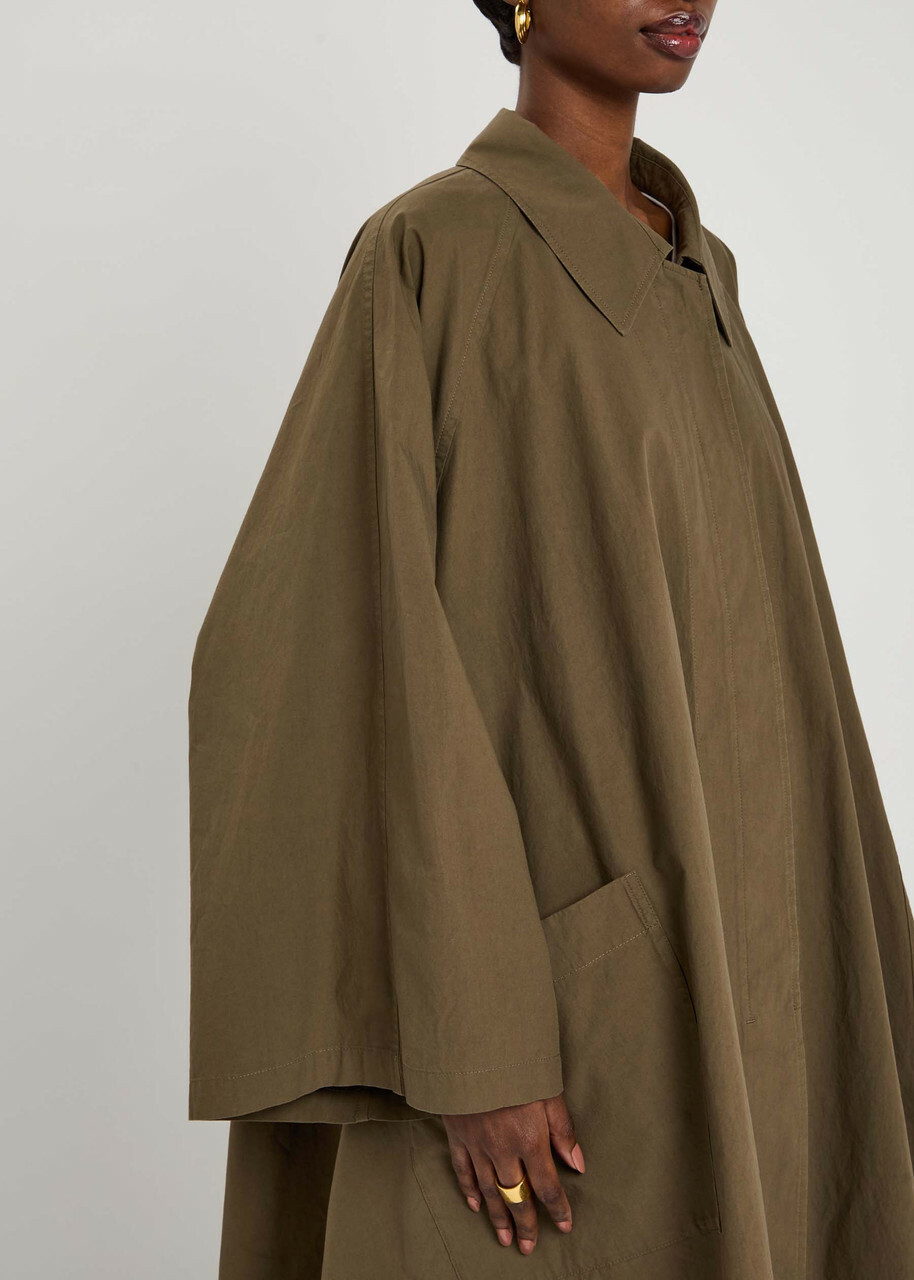 The Row Leins Cotton-poplin Coat Khaki