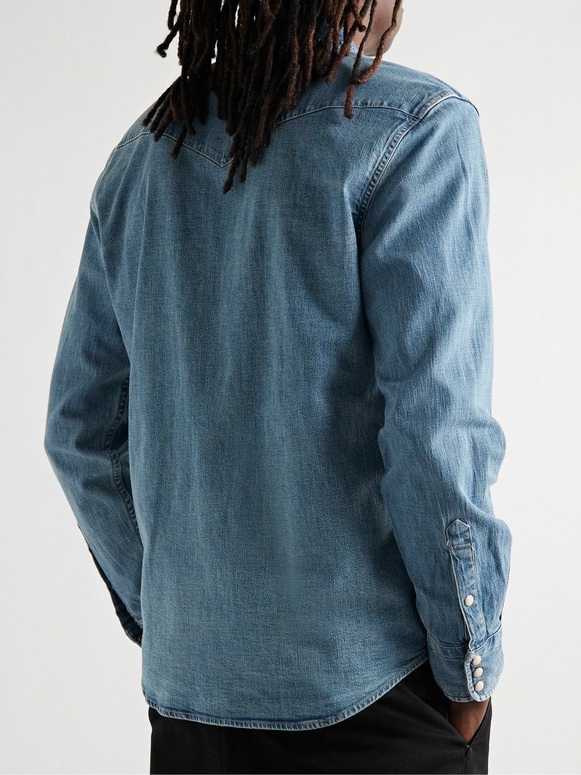 Indigo-Dyed Organic Denim Western Shirt