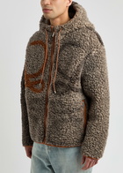 Loewe Logo-print Hooded Fleece Jacket Beige