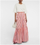 Plan C - Striped cotton maxi skirt