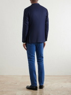 Canali - Kei Wool-Basketweave Blazer - Blue