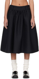 Fax Copy Express Black Belt Loop Midi Skirt