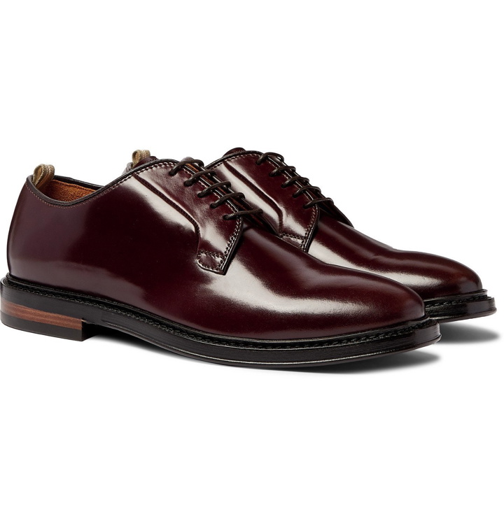 Photo: Officine Creative - Hopkins Leather Derby Shoes - Burgundy