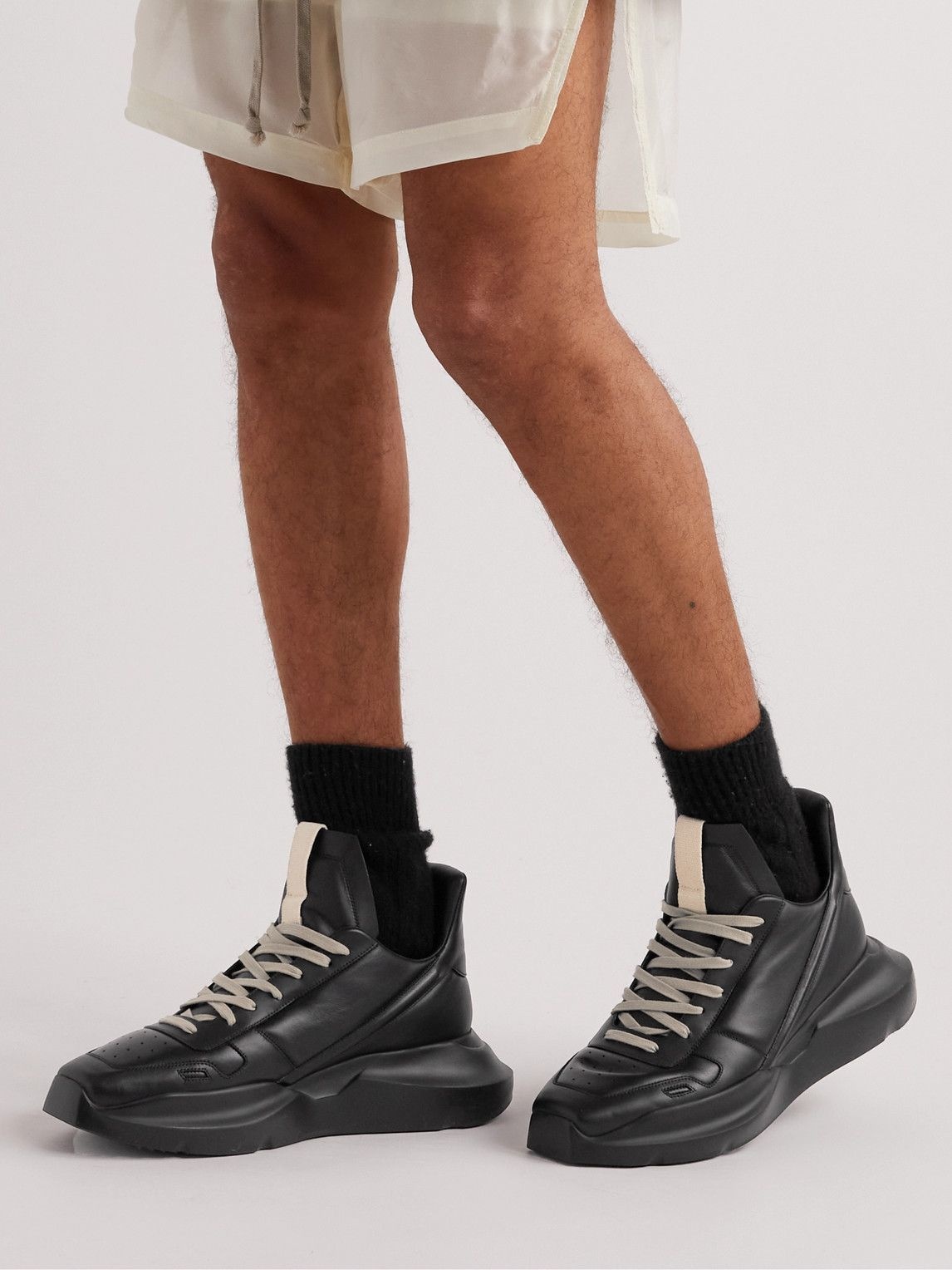 Rick Owens - Geth Runner Leather Sneakers - Black Rick Owens