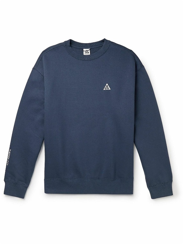 Photo: Nike - ACG Logo-Embroidered Therma-FIT Sweatshirt - Blue