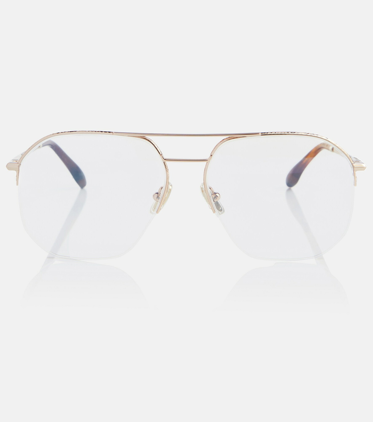 Victoria Beckham Gold Aviator Sunglasses, Box, case and wipe Victoria Beckham Aviator Mirrored Sunglasses for Women for  main image 3