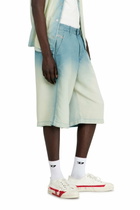 Diesel Shorts in fluid overdyed denim - Denim short pants Mens in Blue