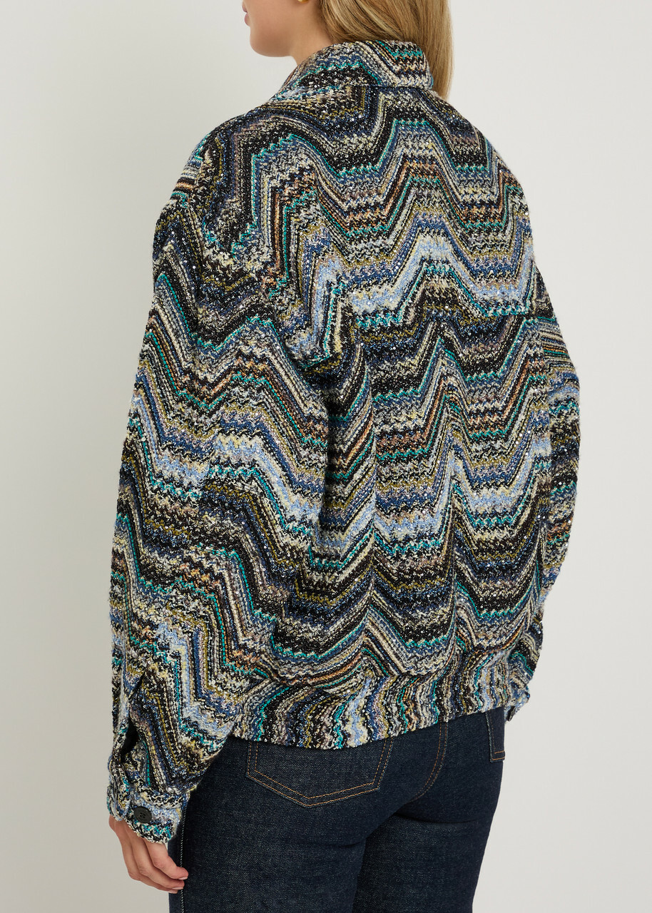 Missoni Zigzag Metallic-knit Jacket Multicoloured
