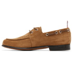 Thom Browne Tan Suede Flex Leather Sole Boat Shoes