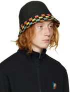 Paul Smith Black Crochet Checkerboard Hat