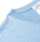 Brioni - Slim-Fit Logo-Embroidered Knitted Cotton T-Shirt - Men - Light blue