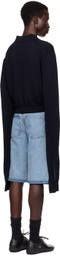 Coperni Navy Knotted Sleeves Polo