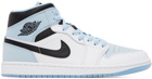 Nike Jordan Blue & White Air Jordan 1 Mid SE Sneakers
