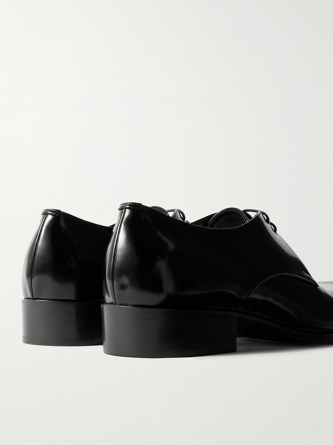 SAINT LAURENT - Jean Polished-Leather Derby Shoes - Black  display picture 1