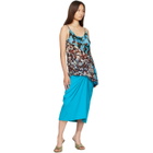 Dries Van Noten Blue & Brown Viscose Slip Top