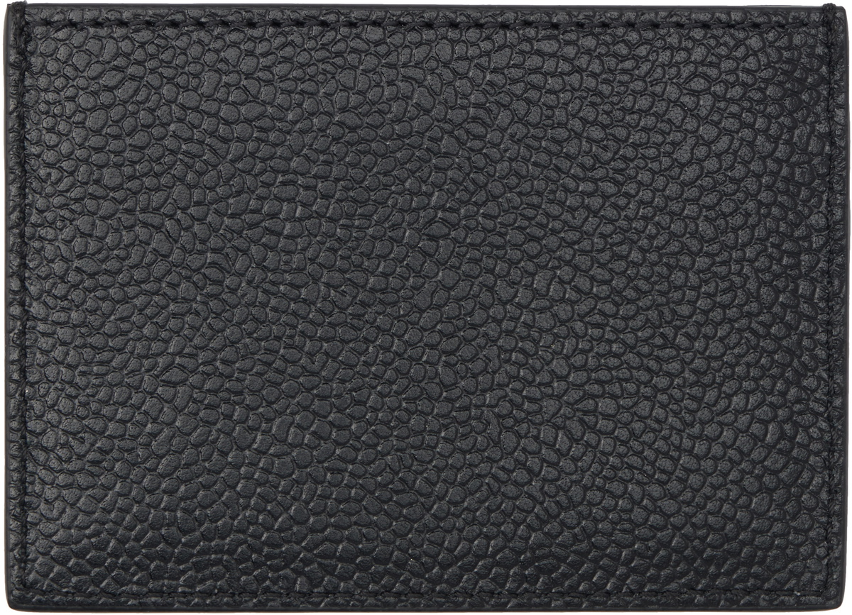 Thom Browne Black Pebble Grain Single Card Holder