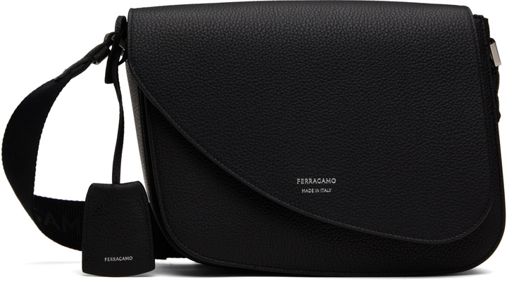 Photo: Ferragamo Black Fiamma Crossbody Bag