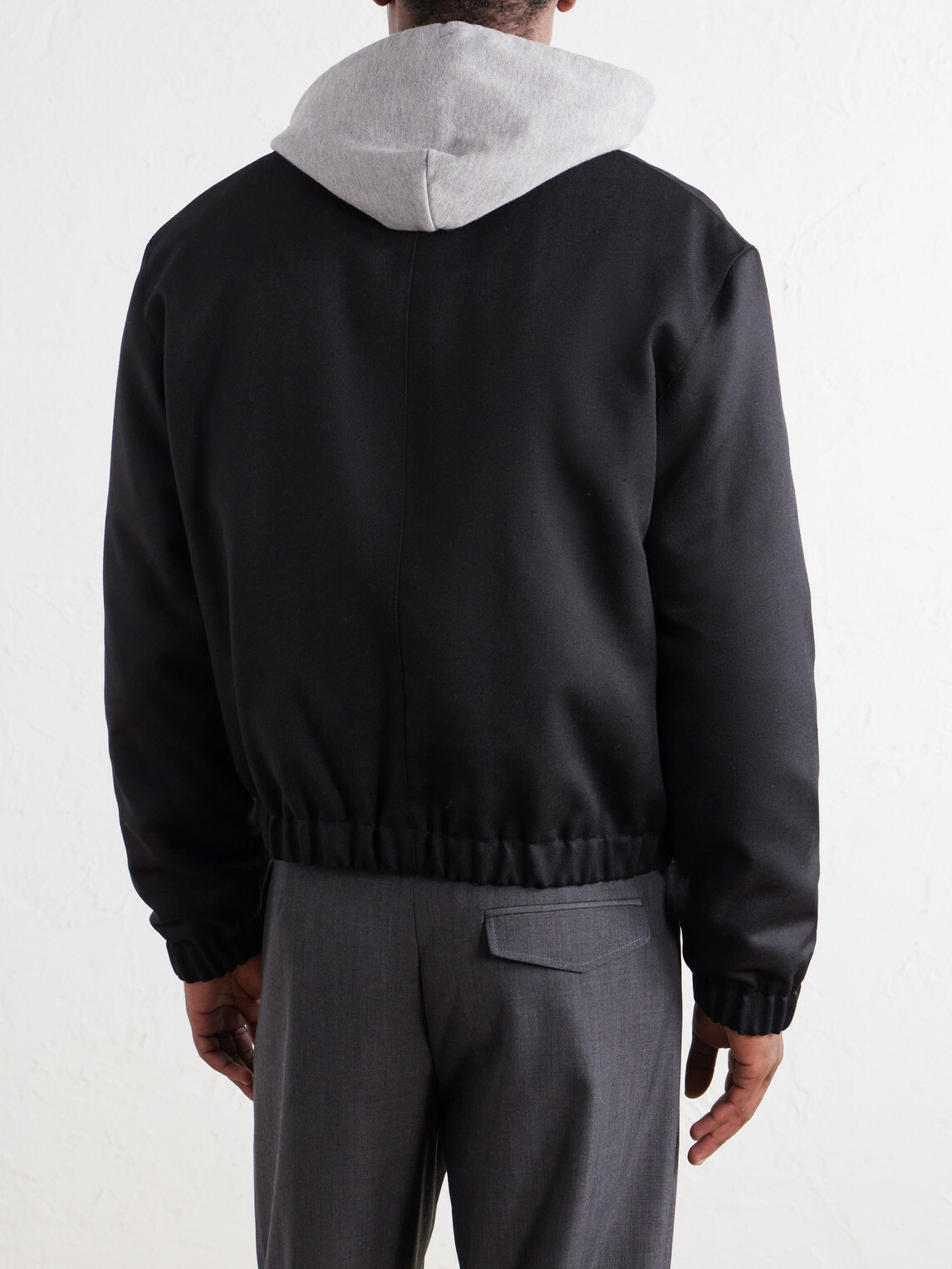 AMI PARIS - Ami De Coeur Logo-Embroidered Virgin Wool-Gabardine Jacket - Black