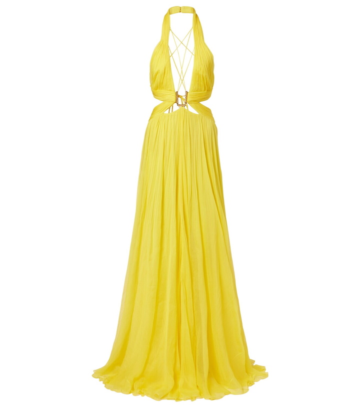 Photo: Roberto Cavalli Cutout silk chiffon gown