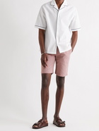 OFFICINE GÉNÉRALE - Julian Slim-Fit Garment-Dyed Cotton and Linen-Blend Shorts - Pink