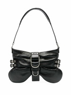 BLUMARINE - Butterfly Large Leather Shoulder Bag