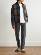 NN07 - Gael 80267 Wool-Blend Jacquard Jacket - Blue