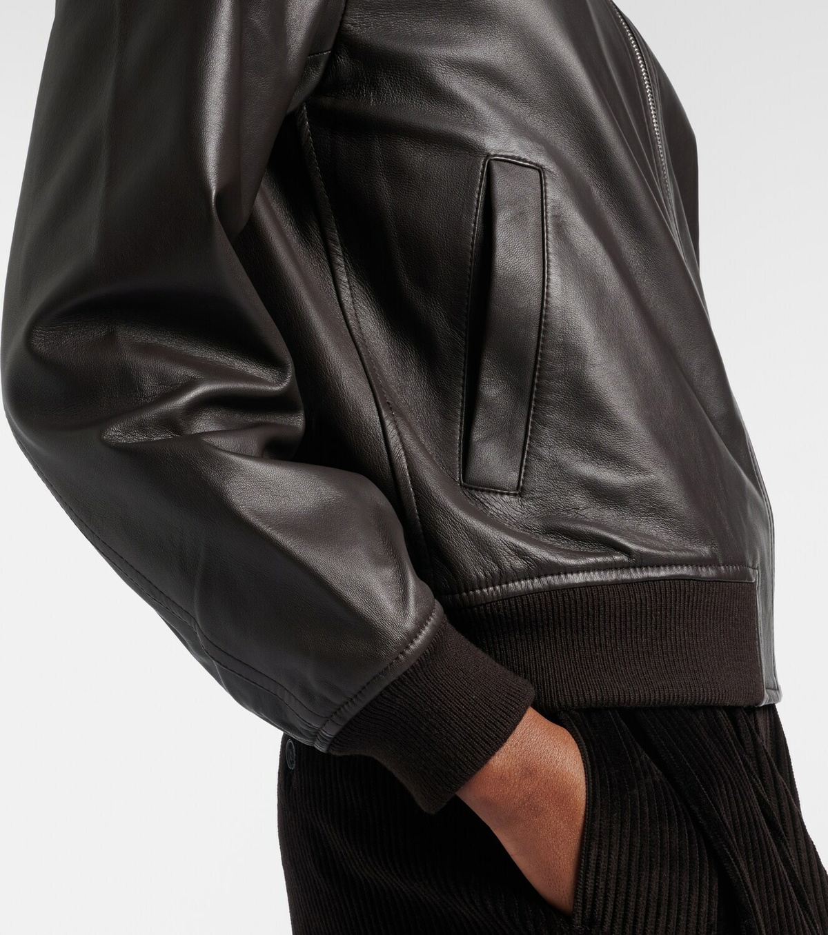 Yves Salomon Hooded leather blouson jacket