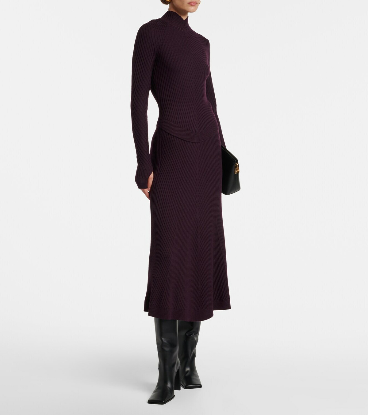Victoria Beckham Ribbed-knit wool turtleneck top