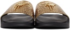 Giuseppe Zanotti Gold Logo Slide Sandals
