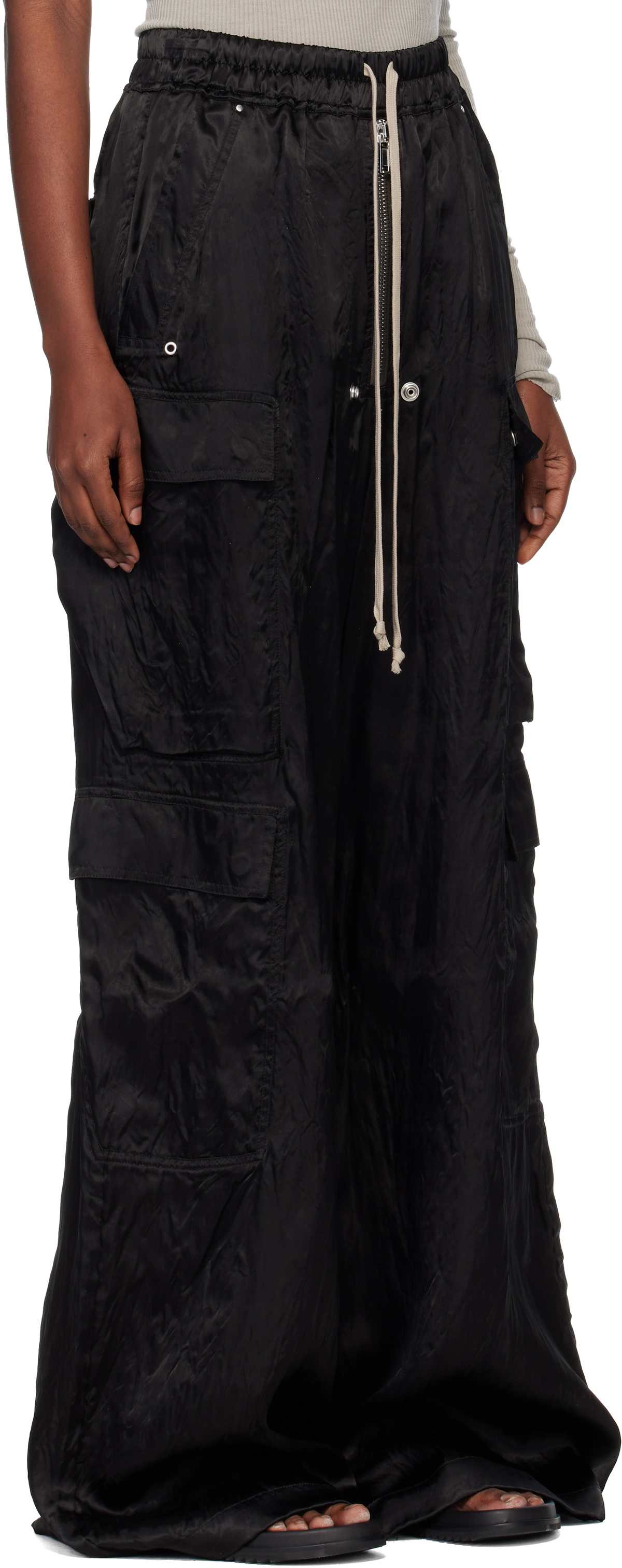 Rick Owens Black Temple Cargobelas Cargo Pants