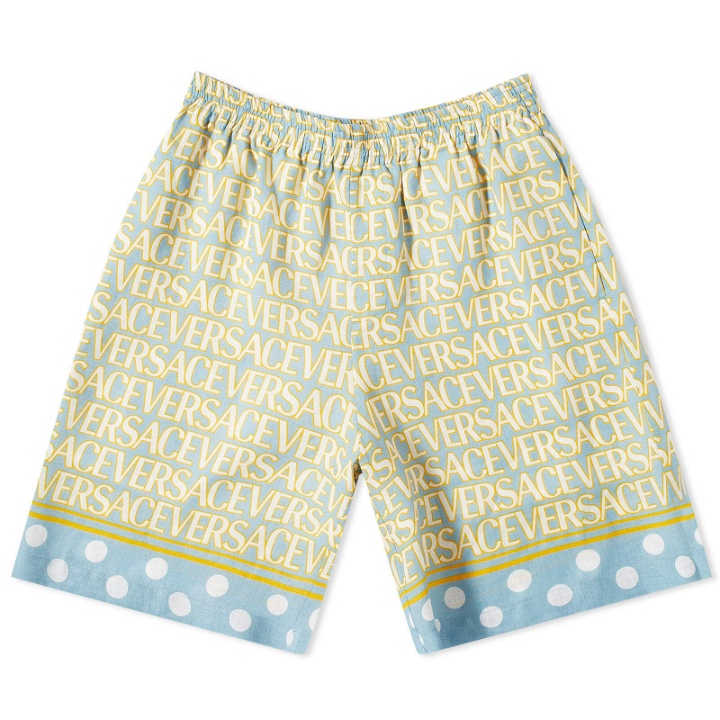 Photo: Versace Men's All Over Print Shorts in Light Blue