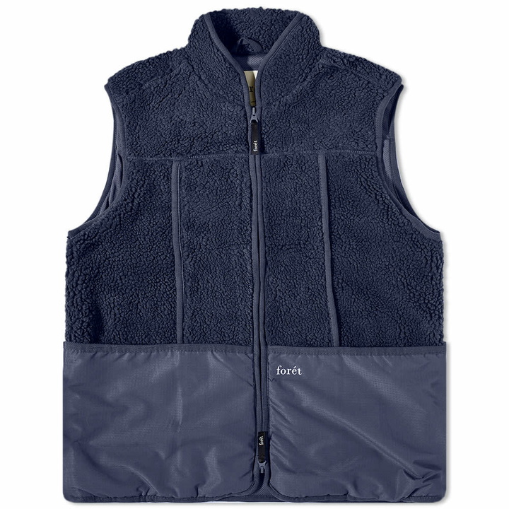 Photo: Foret Men's Fell Sherpa Fleece Vest in Navy