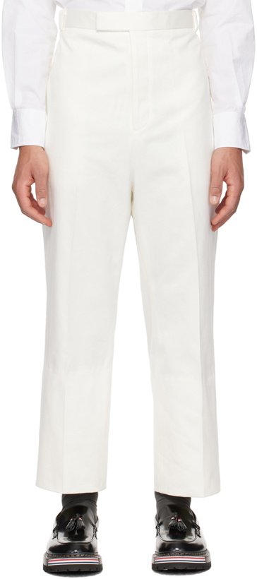 Photo: Thom Browne White Rolled Cuff Trousers