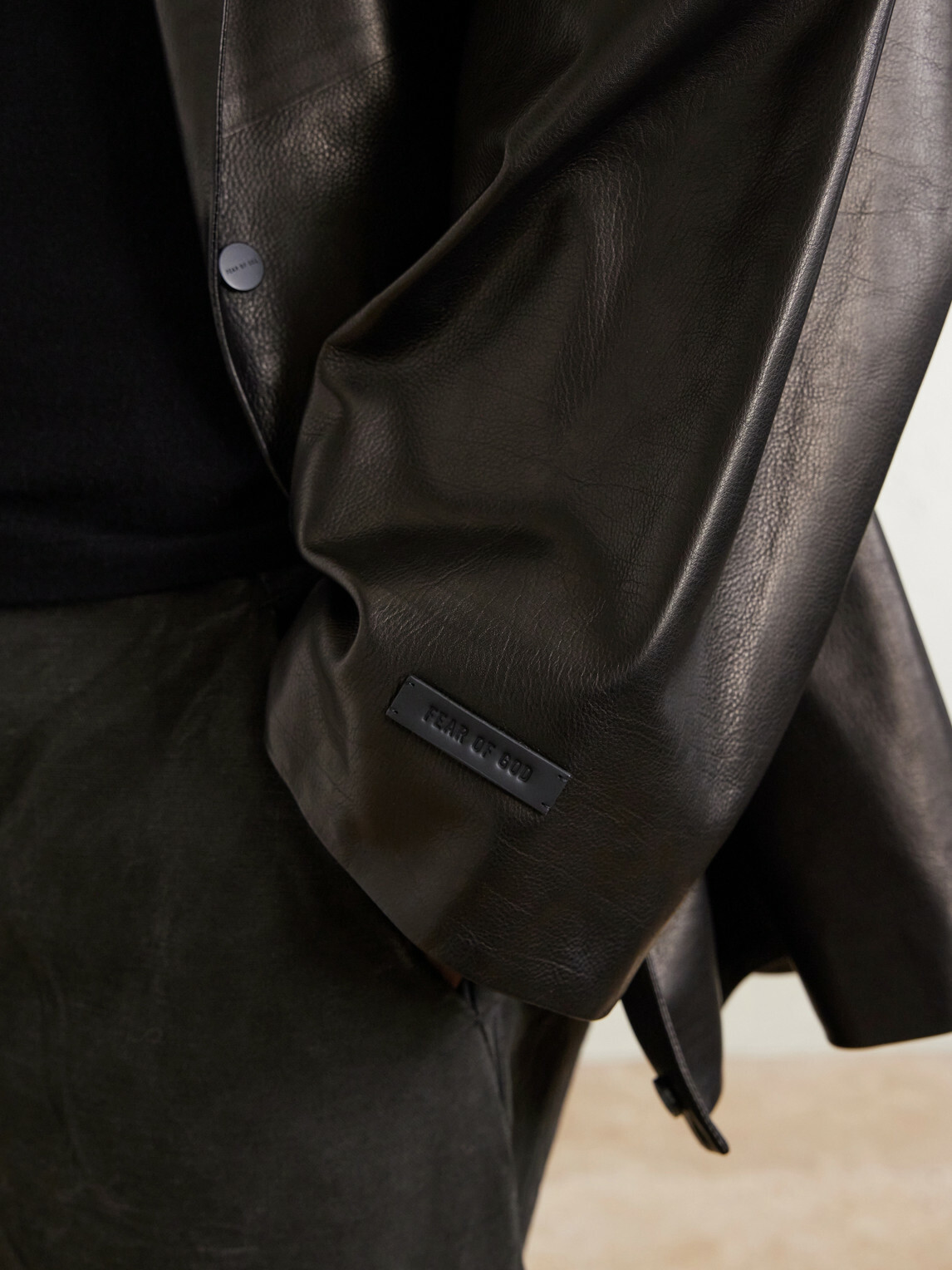 Fear of God - Double-Breasted Leather Jacket - Black