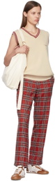 Manors Golf Red Polyester Trousers