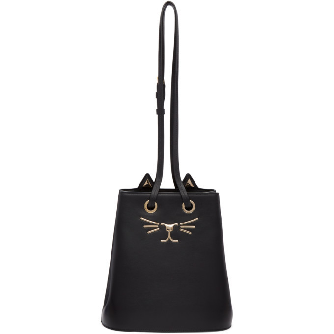 Charlotte Olympia Black Feline Bucket Bag Charlotte Olympia