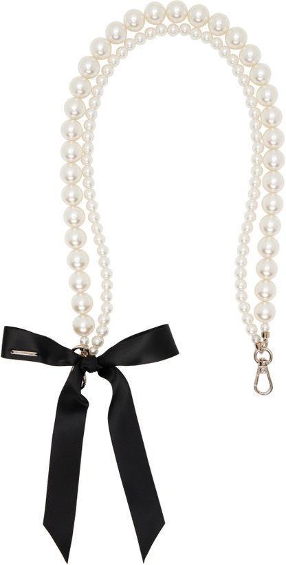 Photo: Simone Rocha White Faux-Pearl Bow Bag Strap
