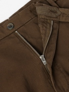Boglioli - Straight-Leg Garment-Dyed Cotton-Blend Twill Trousers - Brown