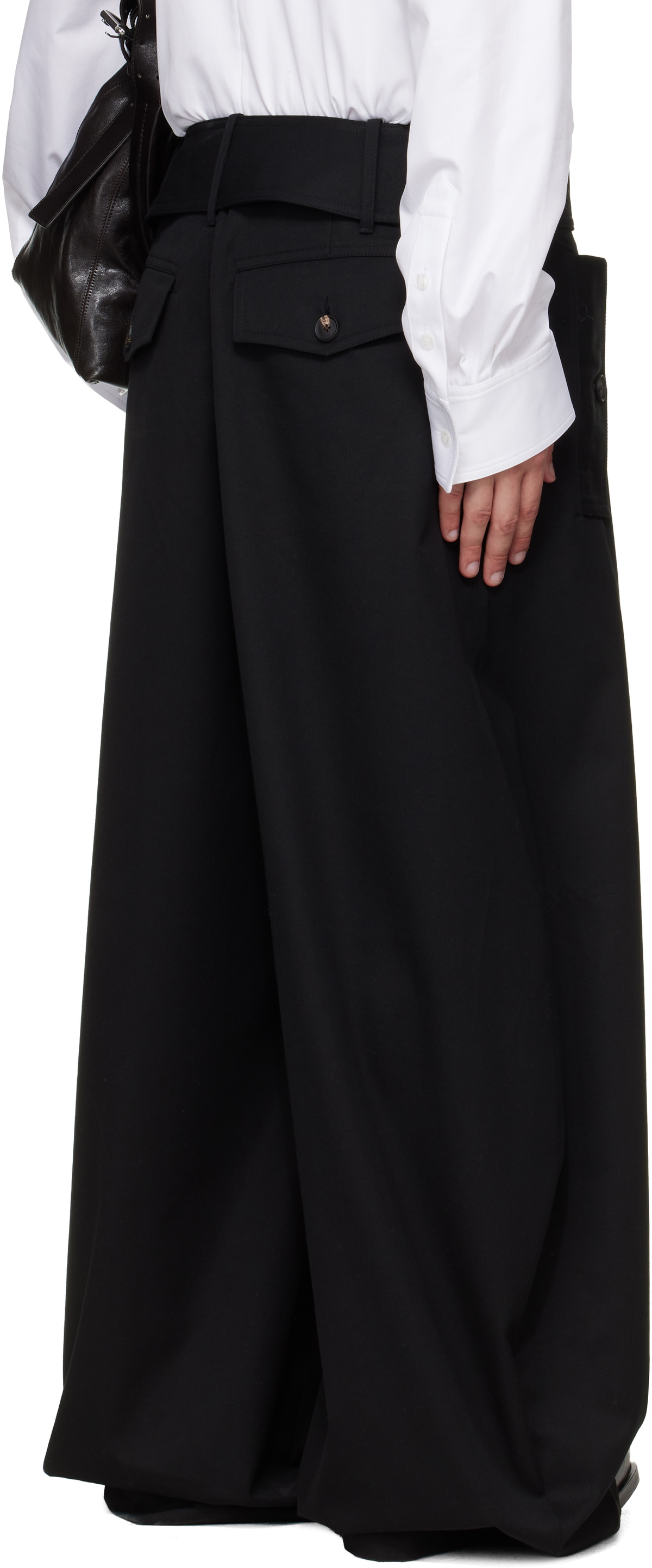 EGONlab Black Belted Trench Trousers