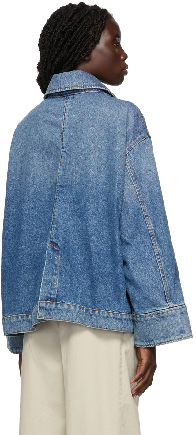 B Sides Blue Denim Stadium Jacket