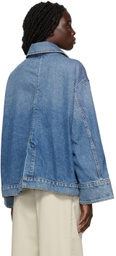 B Sides Blue Denim Stadium Jacket