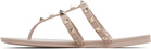 Valentino Garavani Taupe Rockstud Thong Sandals