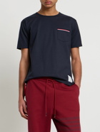 THOM BROWNE - Striped Pocket Cotton T-shirt