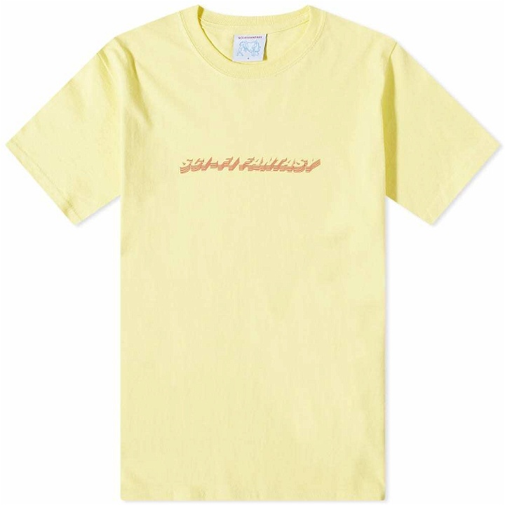 Photo: Sci-Fi Fantasy Men's Line Logo T-Shirt in Yellow