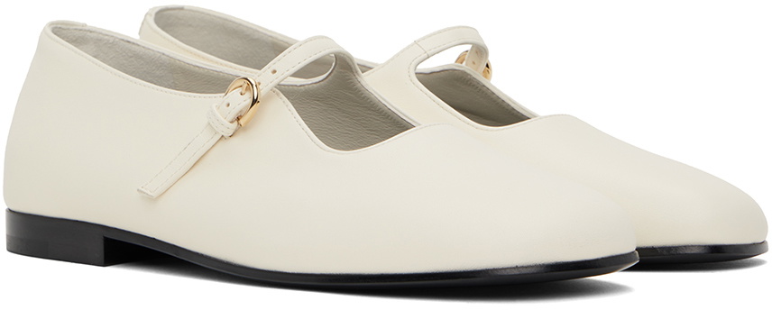CO White Square Toe Mary Jane Ballerina Flats Coach