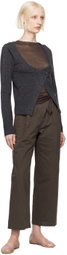 Deiji Studios Gray Asymmetric Knit Cardigan