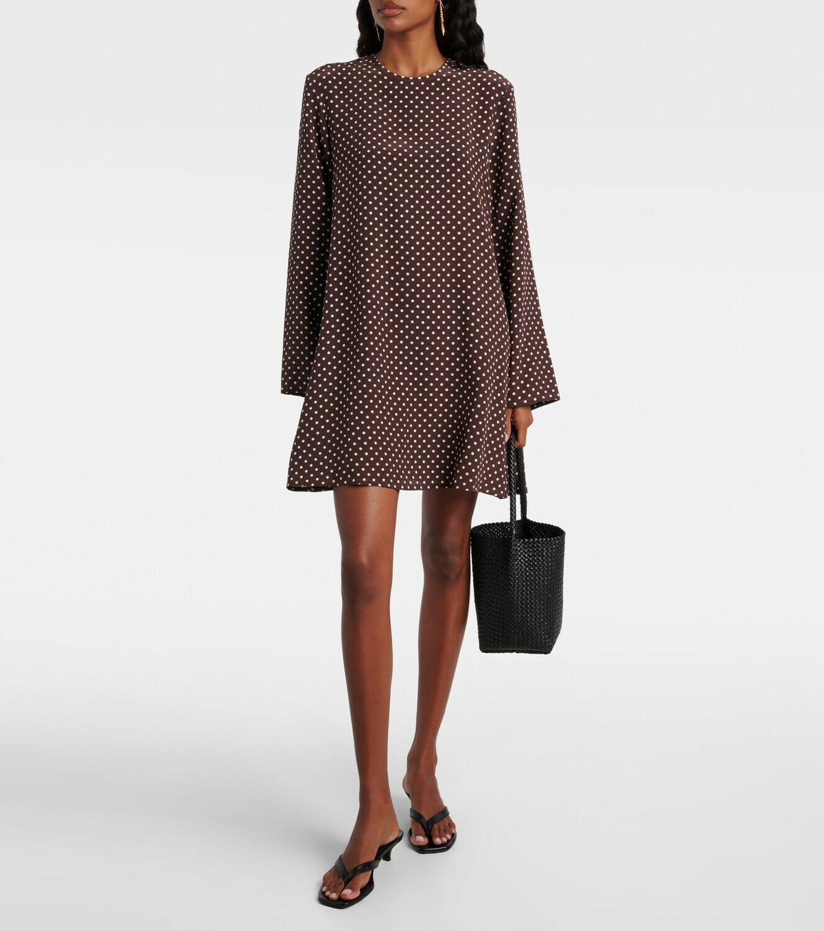 Asceno Larissa polka-dot silk crêpe minidress